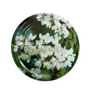 Viečko plechové TWIST 82 - biely kvet