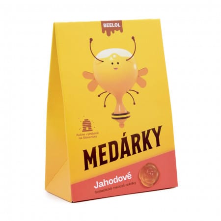 Beelol Medové cukríky s jahodami 70g (eko balenie)