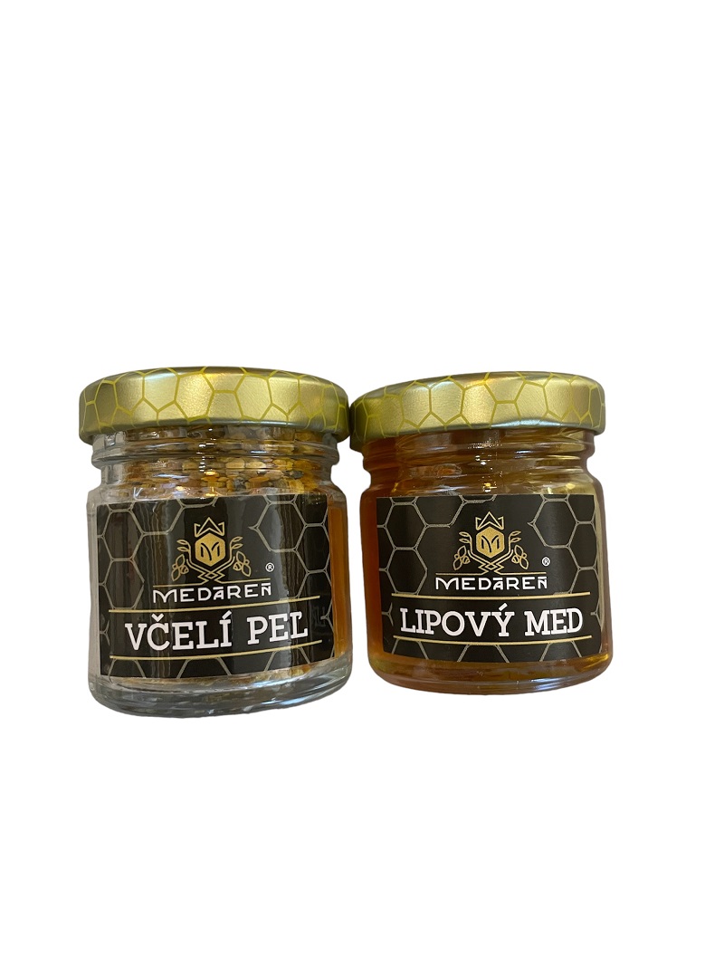 MEDÁREŇ Mini lipový med 50g + mini peľ 25g