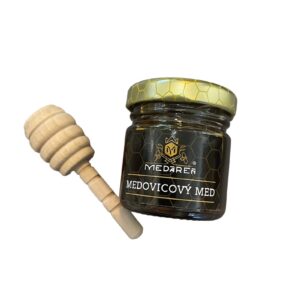 MEDÁREŇ Medovicový mini med 50g + drevená palička "mini"