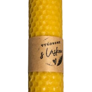 MEDÁREŇ Prírodná ručne točená sviečka z medzistienky - žltá