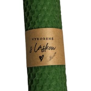 MEDÁREŇ Prírodná ručne točená sviečka z medzistienky - zelená