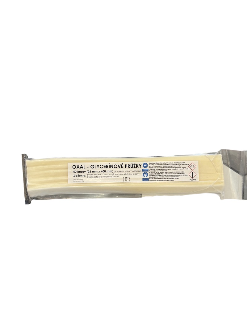 Apiprodukt Oxal-glycerínové prúžky - kyselina šťavelová s glycerínom 2,5 x 40 cm - 40 ks