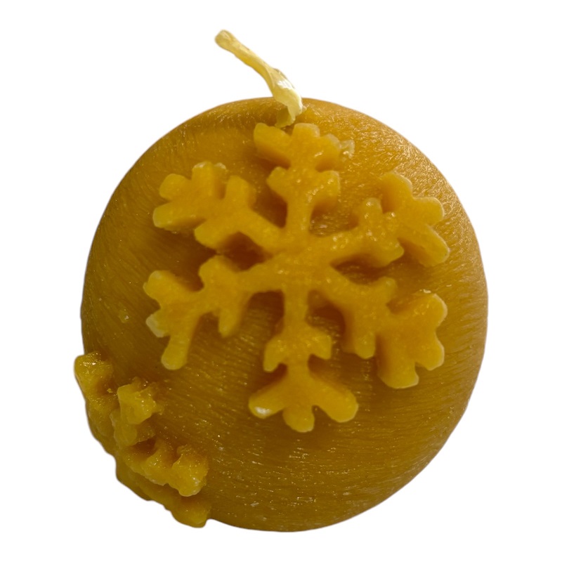 MEDÁREŇ Prírodná sviečka z včelieho vosku – guľa s vločkami