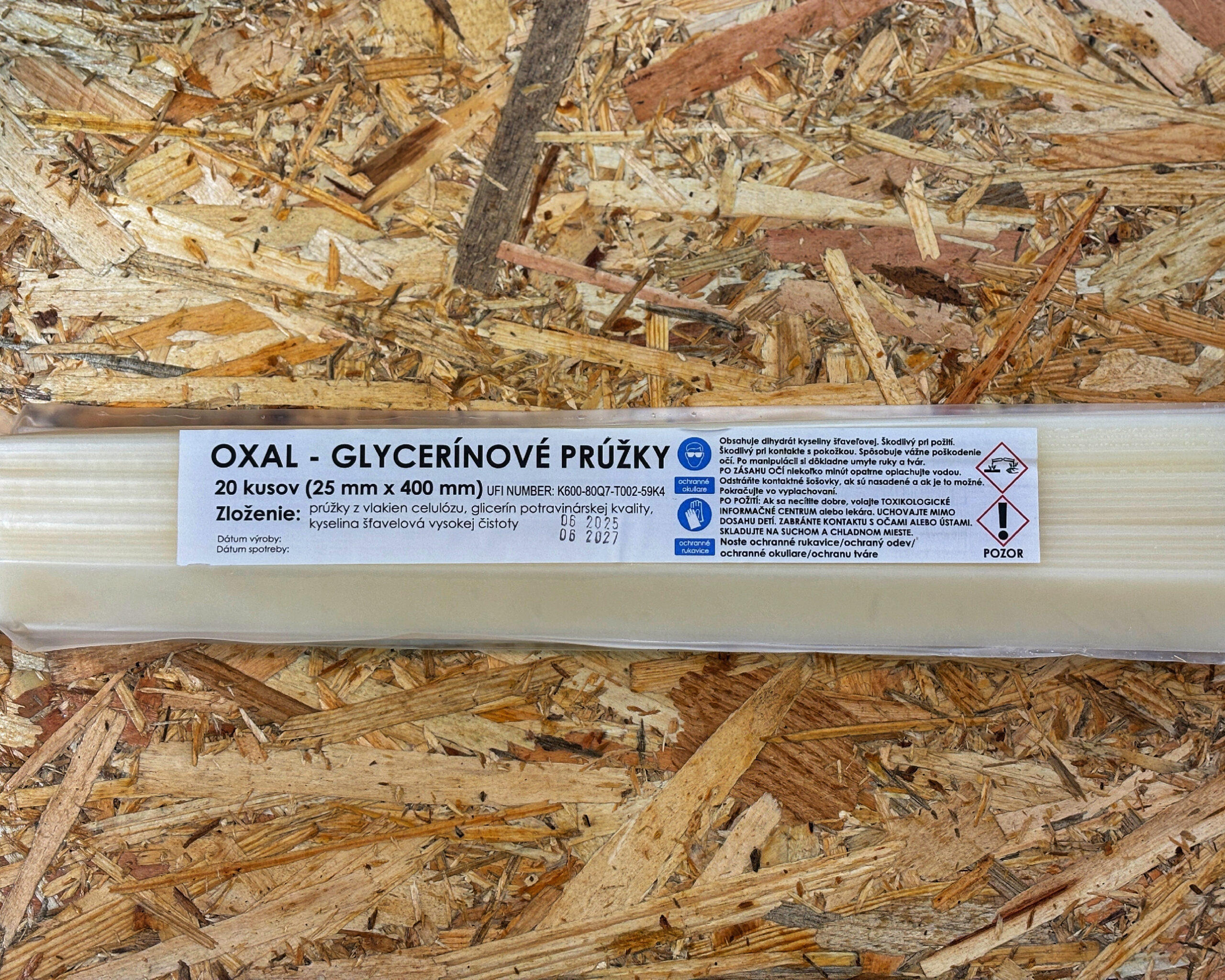 Apiprodukt Oxal-glycerínové prúžky - kyselina šťavelová s glycerínom 2,5 x 40 cm - 20ks